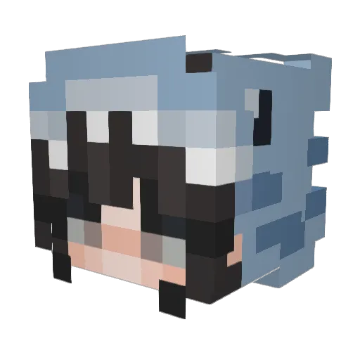 Gyumaou Minecraft avatar head, 3D render