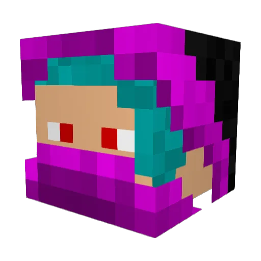 Gzhark Minecraft avatar head, 3D render