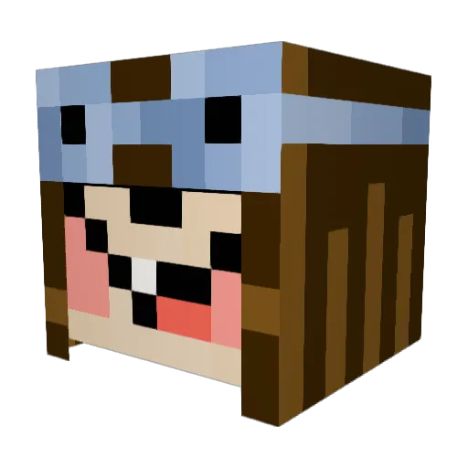 H0720 Minecraft avatar head, 3D render
