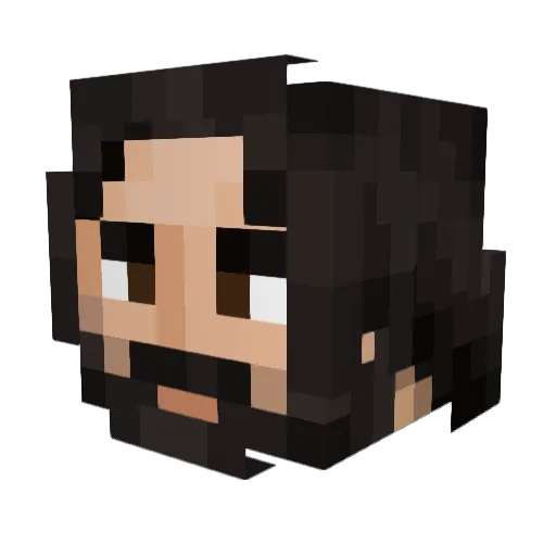 H0BB1T_ Minecraft avatar head, 3D render