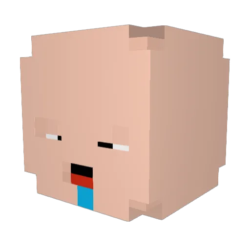 H1MLE Minecraft avatar head, 3D render