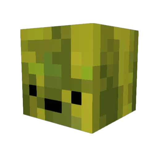 H20Melon Minecraft avatar head, 3D render