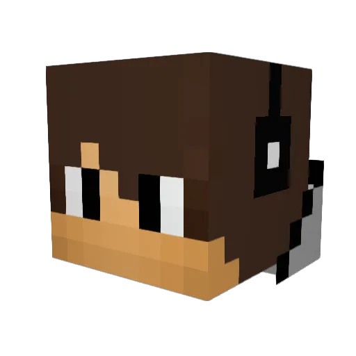 H2OPlaysMC Minecraft avatar head, 3D render