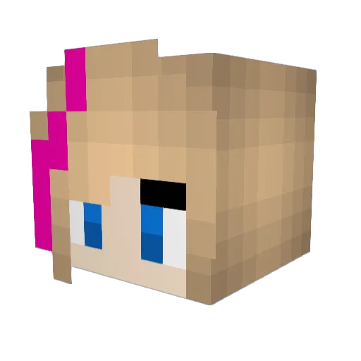 H2OSora Minecraft avatar head, 3D render