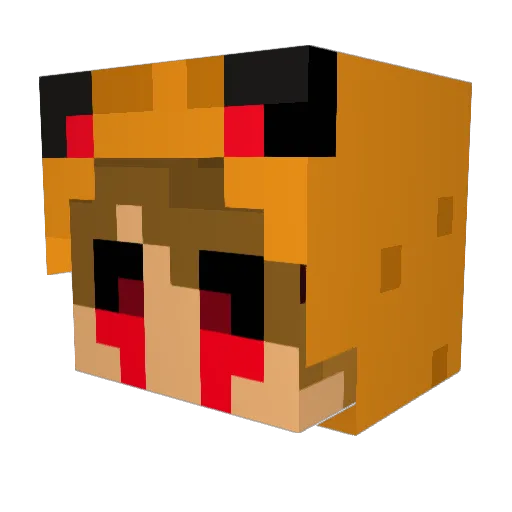 H2O_GHOST Minecraft avatar head, 3D render