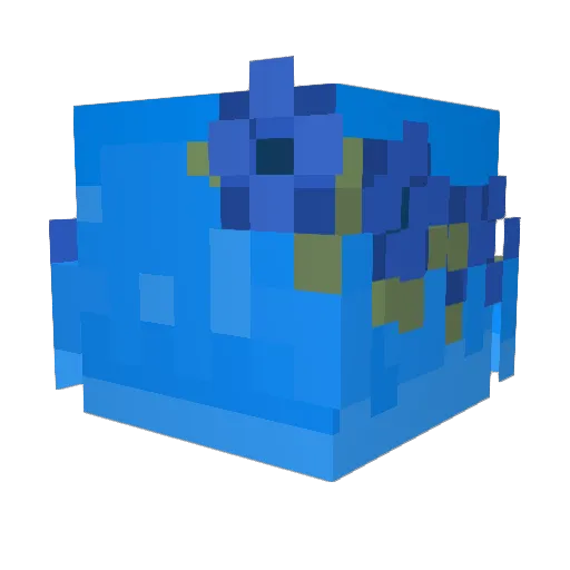 H2Ocean Minecraft avatar head, 3D render
