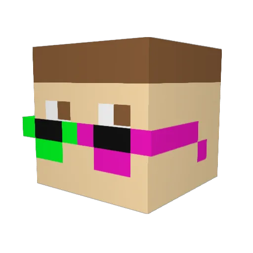 H2Saucy Minecraft avatar head, 3D render