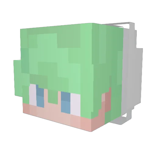 H2_O_ Minecraft avatar head, 3D render