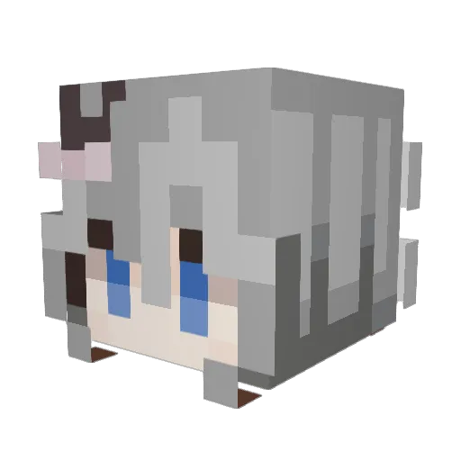 H2oZ1 Minecraft avatar head, 3D render