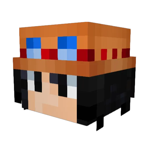 H2rtless Minecraft avatar head, 3D render