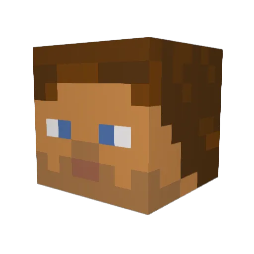 H3GI Minecraft avatar head, 3D render