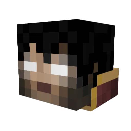 H3R0XD Minecraft avatar head, 3D render