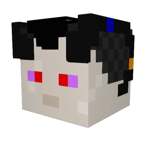 H3nk08 Minecraft avatar head, 3D render