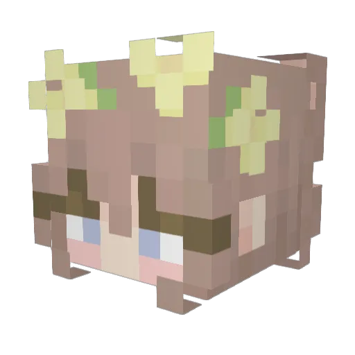 H3ow Minecraft avatar head, 3D render