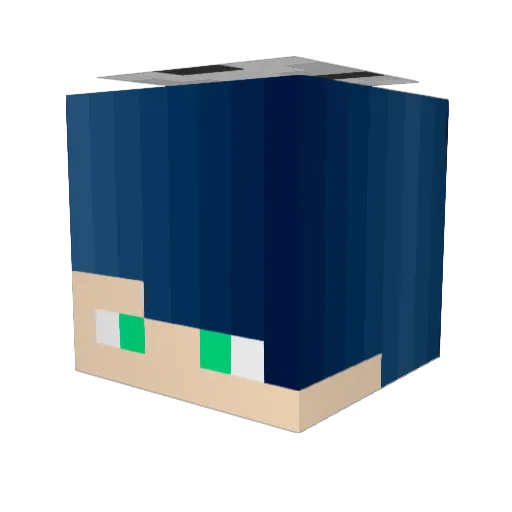 H4Lu70 Minecraft avatar head, 3D render