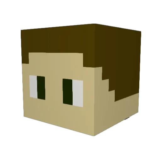 H4RVVV Minecraft avatar head, 3D render