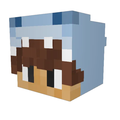 H4XZI Minecraft avatar head, 3D render
