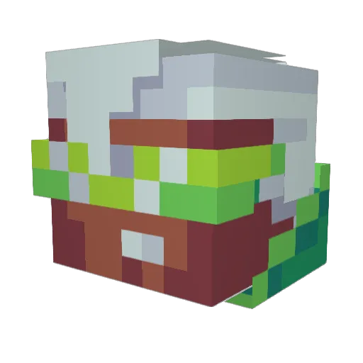 H5Akaza Minecraft avatar head, 3D render