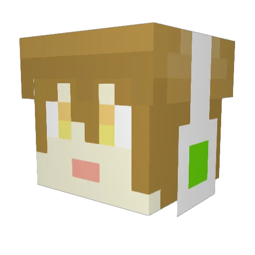H5y_TW Minecraft avatar head, 3D render