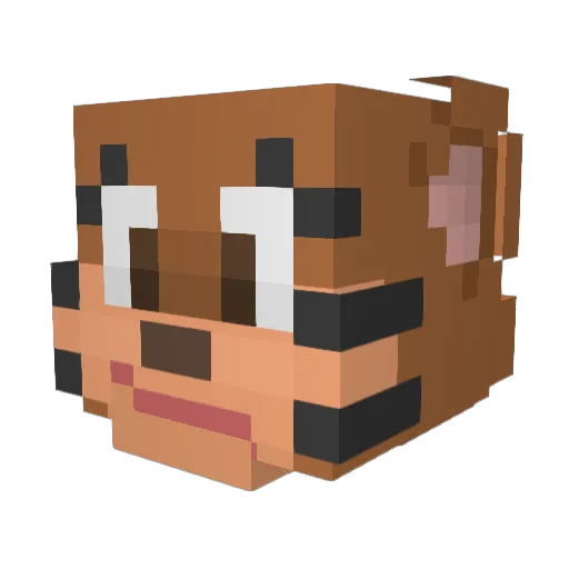 HACKTAKE Minecraft avatar head, 3D render