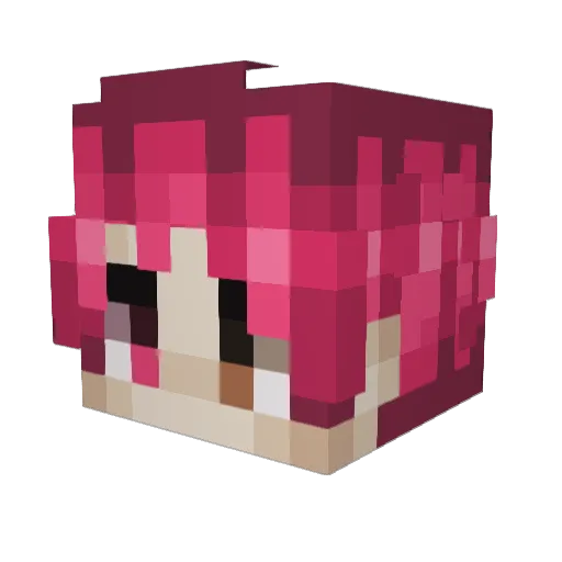 HAHAxaxa Minecraft avatar head, 3D render