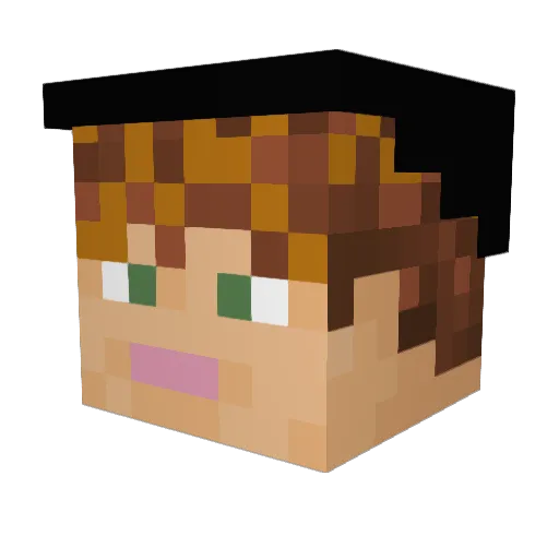 HAIFishing Minecraft avatar head, 3D render