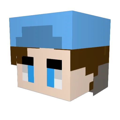 HALF_GHOST Minecraft avatar head, 3D render