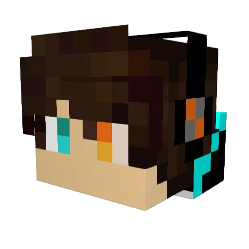 HANAUTAOO Minecraft avatar head, 3D render
