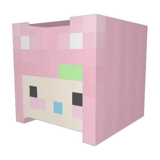 HANxNAH Minecraft avatar head, 3D render