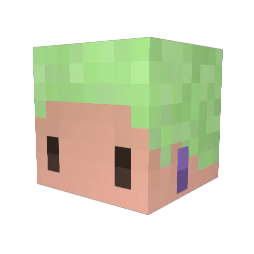 HAO_001 Minecraft avatar head, 3D render