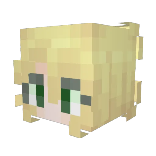 HAPPYeuni Minecraft avatar head, 3D render