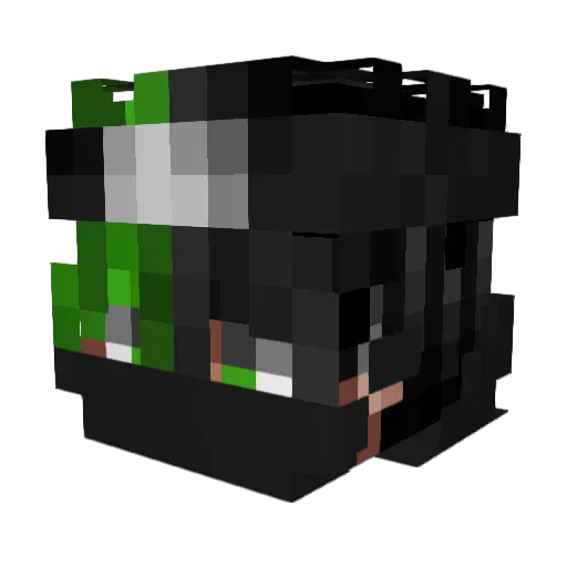 HATE_1336 Minecraft avatar head, 3D render