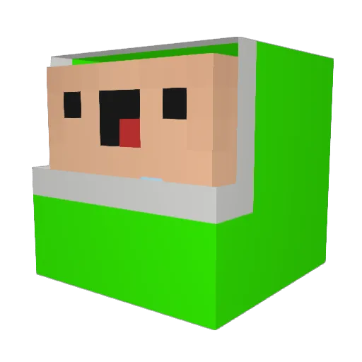 HBMax Minecraft avatar head, 3D render