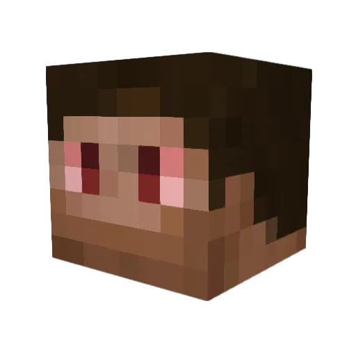 HBlac Minecraft avatar head, 3D render