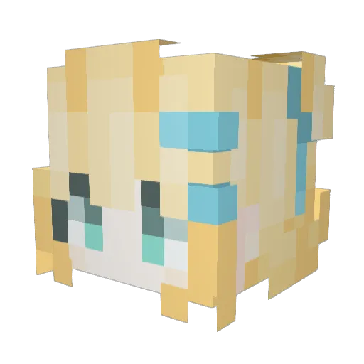 HCNO Minecraft avatar head, 3D render
