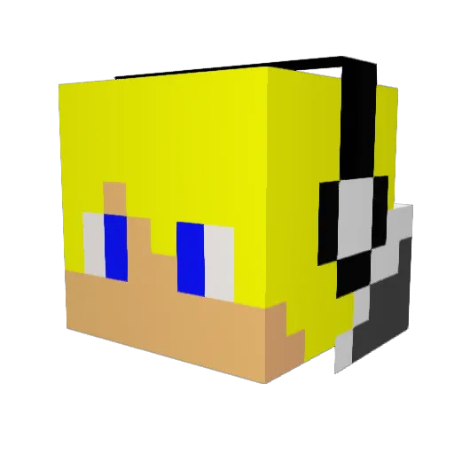 HCraftLokes Minecraft avatar head, 3D render