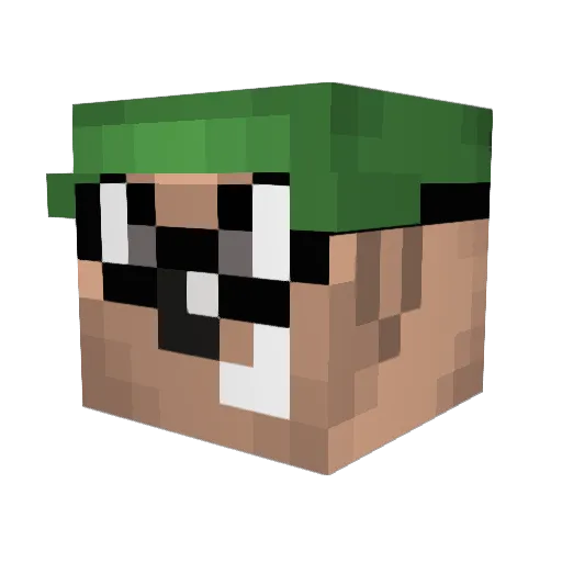 HDHippo Minecraft avatar head, 3D render