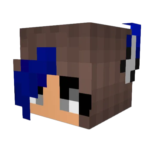 HD_MMD Minecraft avatar head, 3D render