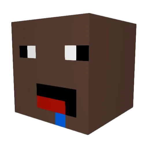 HDpaaultimate Minecraft avatar head, 3D render