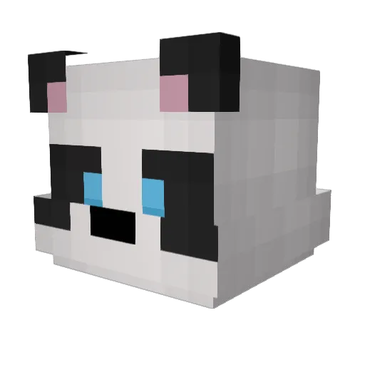 HDpanda Minecraft avatar head, 3D render