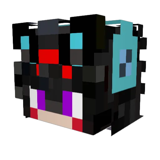 HECODE Minecraft avatar head, 3D render
