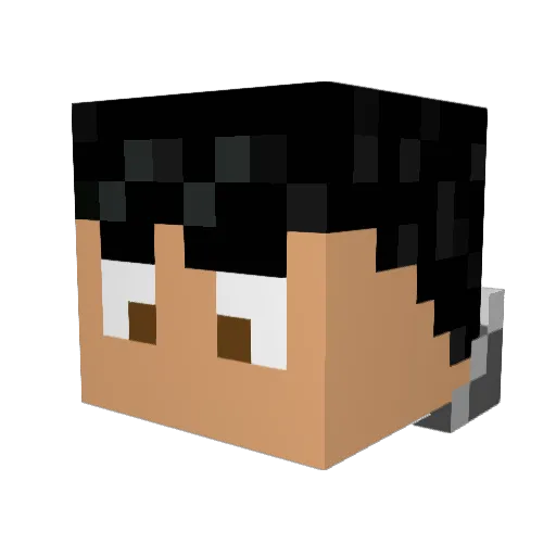 HEDVES Minecraft avatar head, 3D render