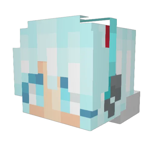 HEEBO Minecraft avatar head, 3D render