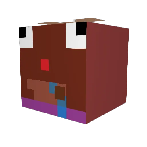 HEEEHEE Minecraft avatar head, 3D render