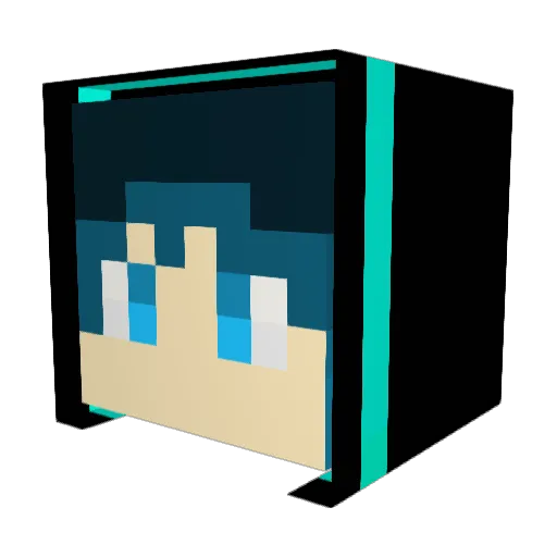 HEISU Minecraft avatar head, 3D render