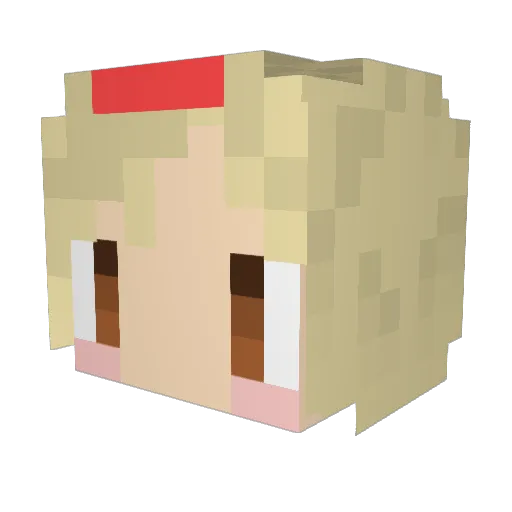 HEKUSODASU Minecraft avatar head, 3D render
