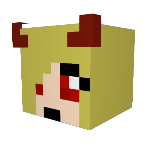 HELLGlRL Minecraft avatar head, 3D render