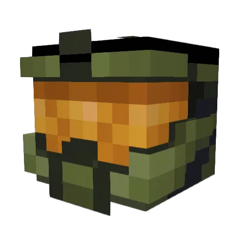 HELM_05 Minecraft avatar head, 3D render