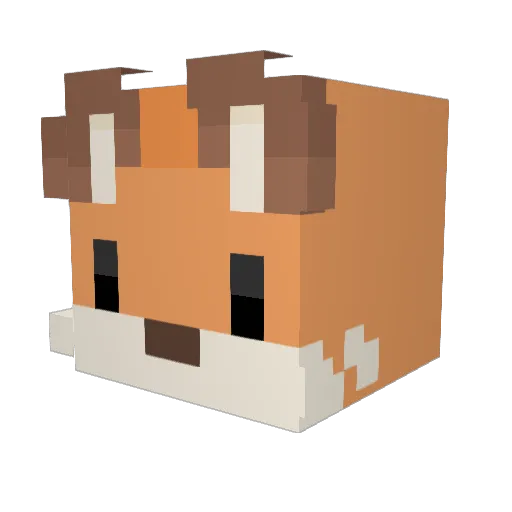 HELPER_GAMETIME_ Minecraft avatar head, 3D render