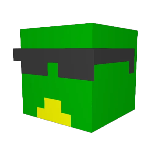 HEN1 Minecraft avatar head, 3D render